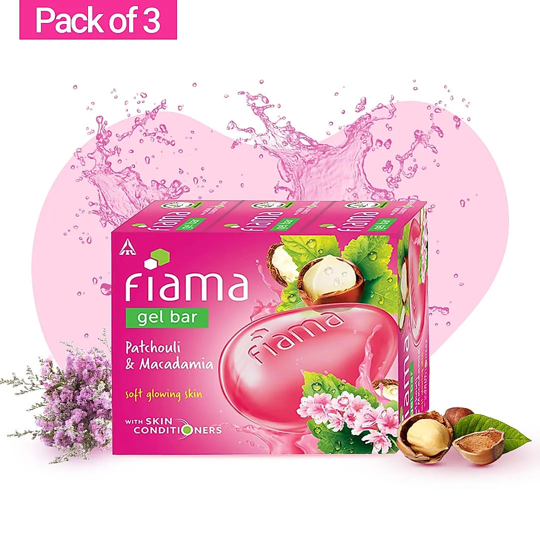 Fiama Patchouli & Macademia Gel Bar (Pack of 3 x 125 g each)