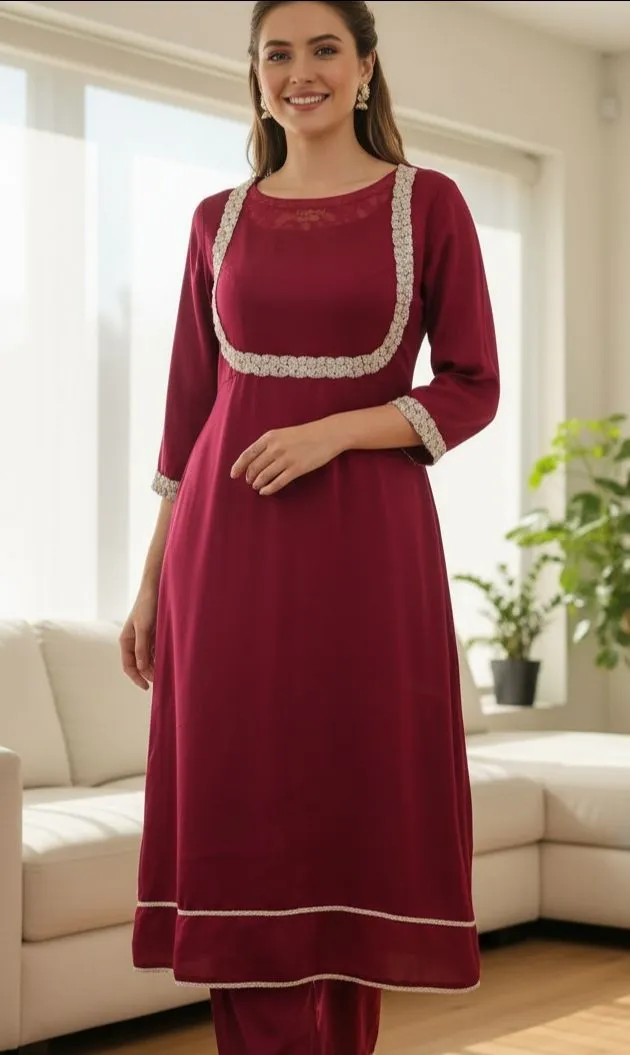 Elegant Maroon Kurta