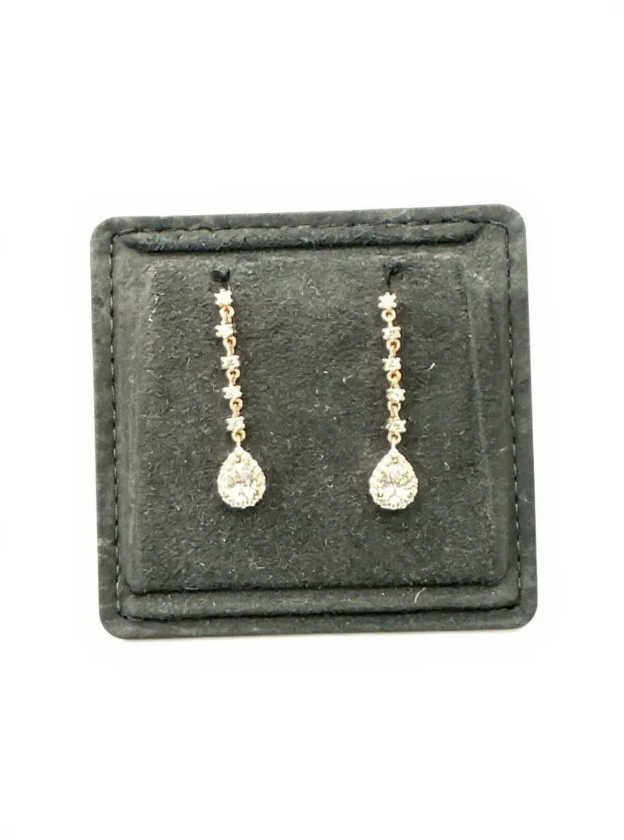 Rose Gold Diamond Drop Earrings