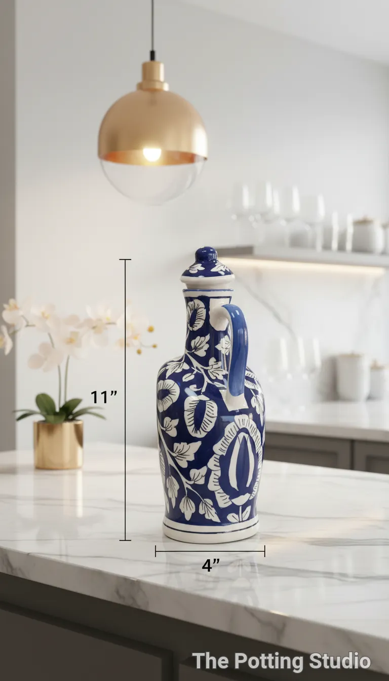 Blue Ceramic Oil Dispenser