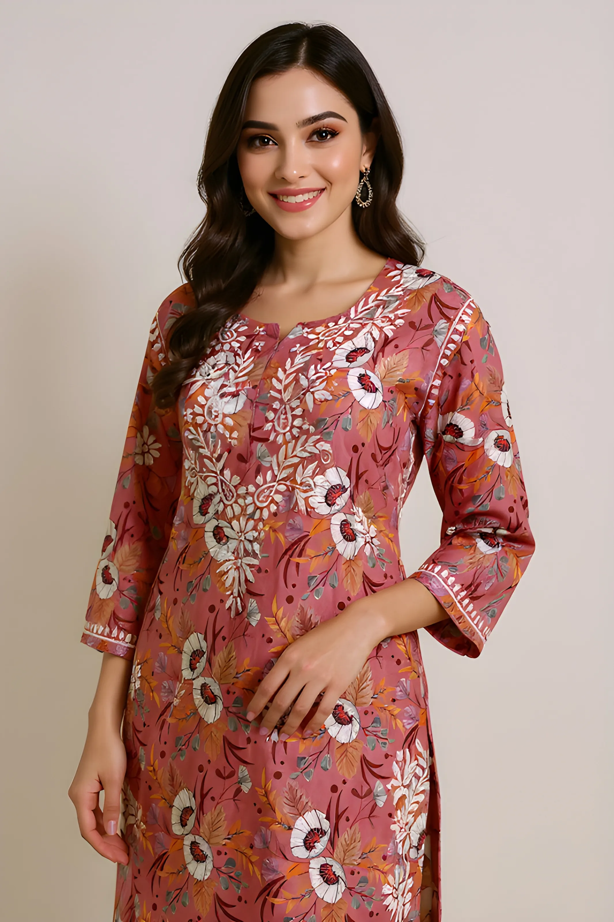 Floral Embroidered Kurti
