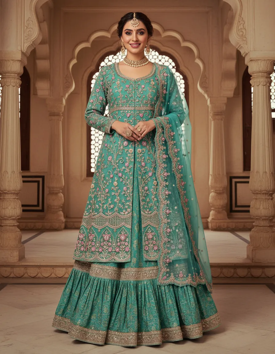Embroidered Indo Western Dress