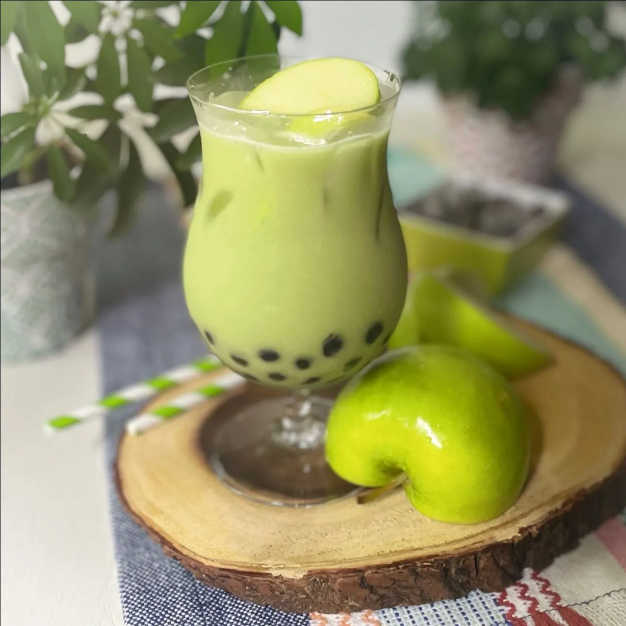 Green Apple Boba Smoothie