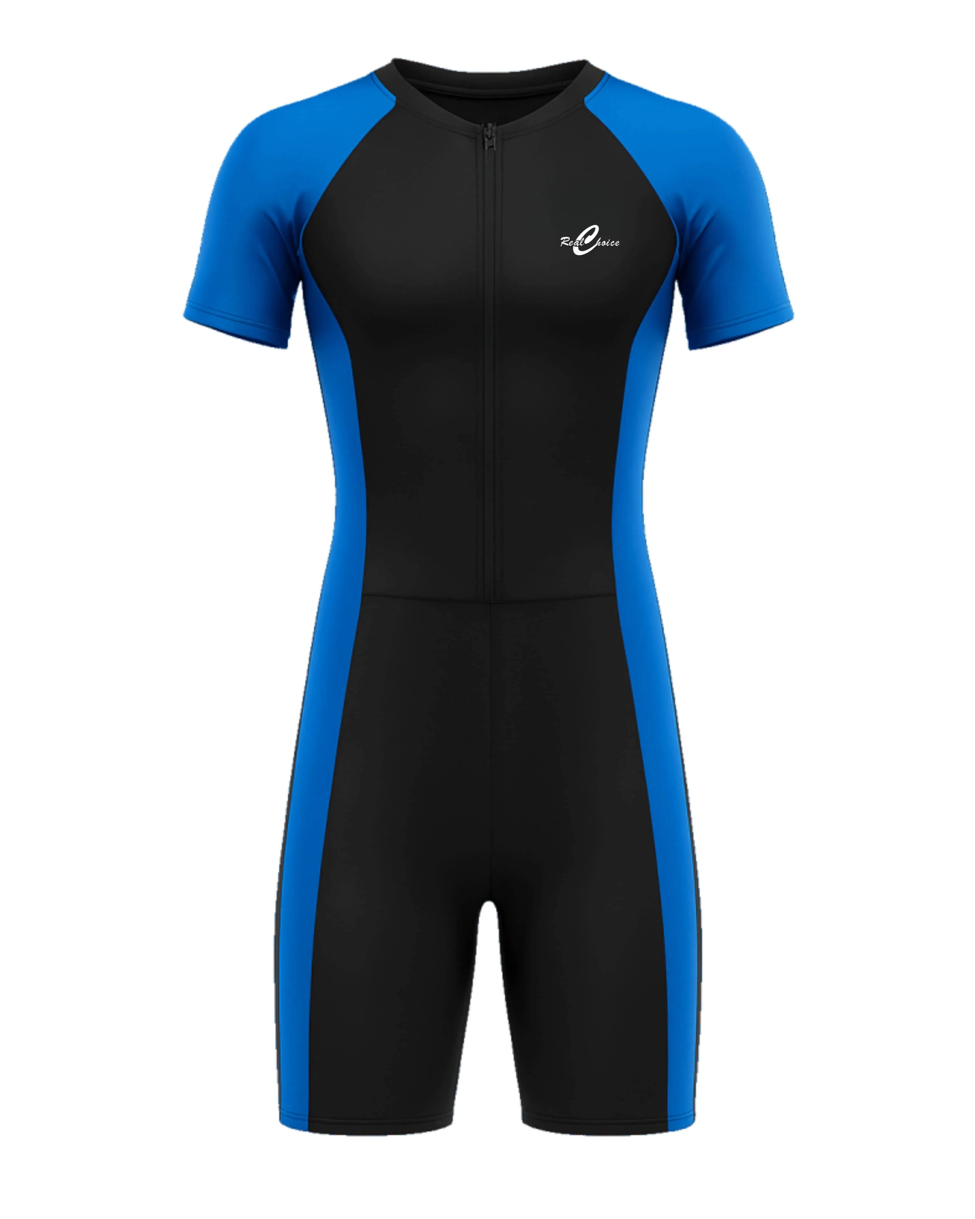 Real Choice Unisex Swimming Costume for Kids & Adults | Front Zip One-Piece Swimwear