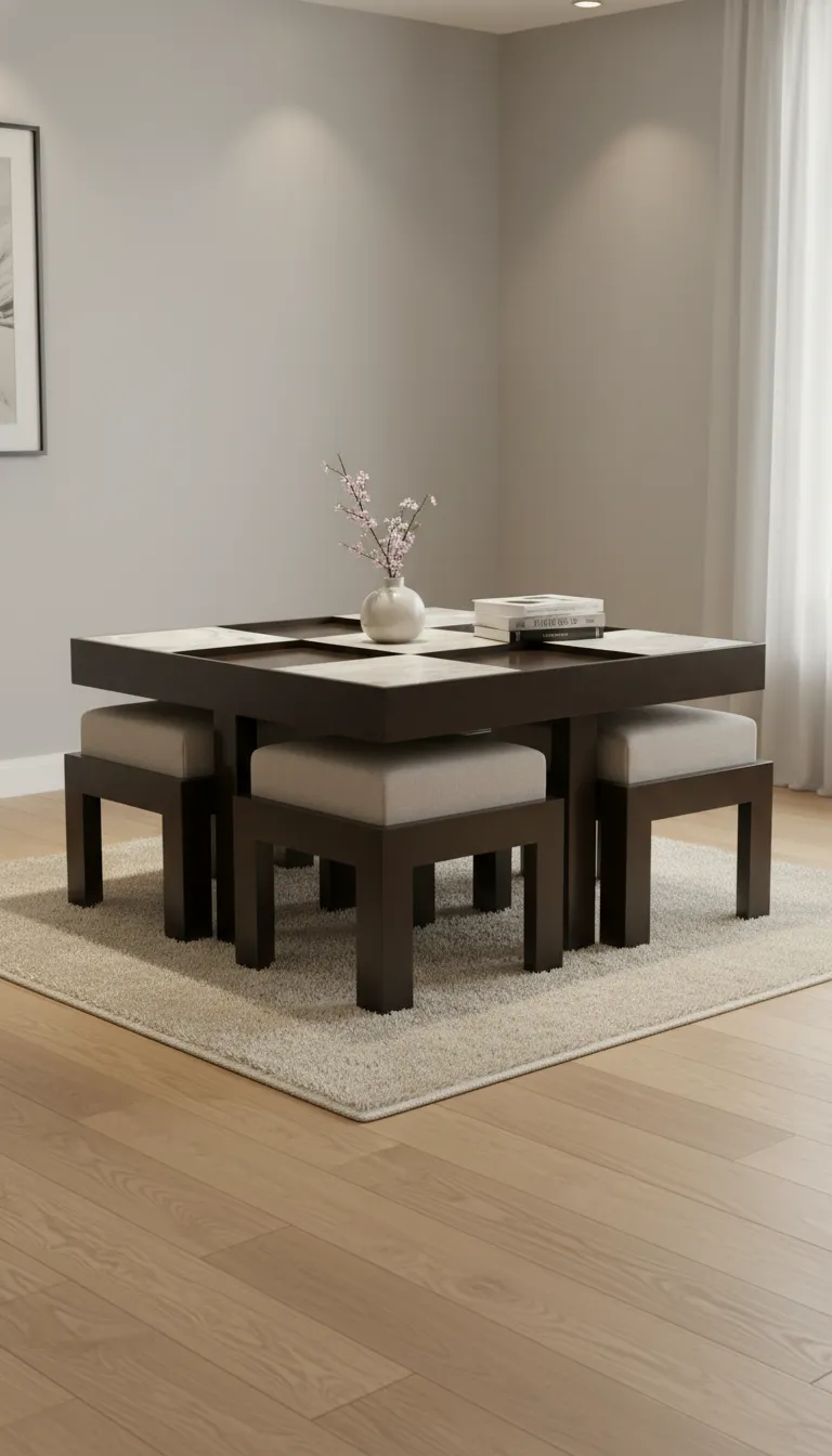 Marble and Wood Center Table