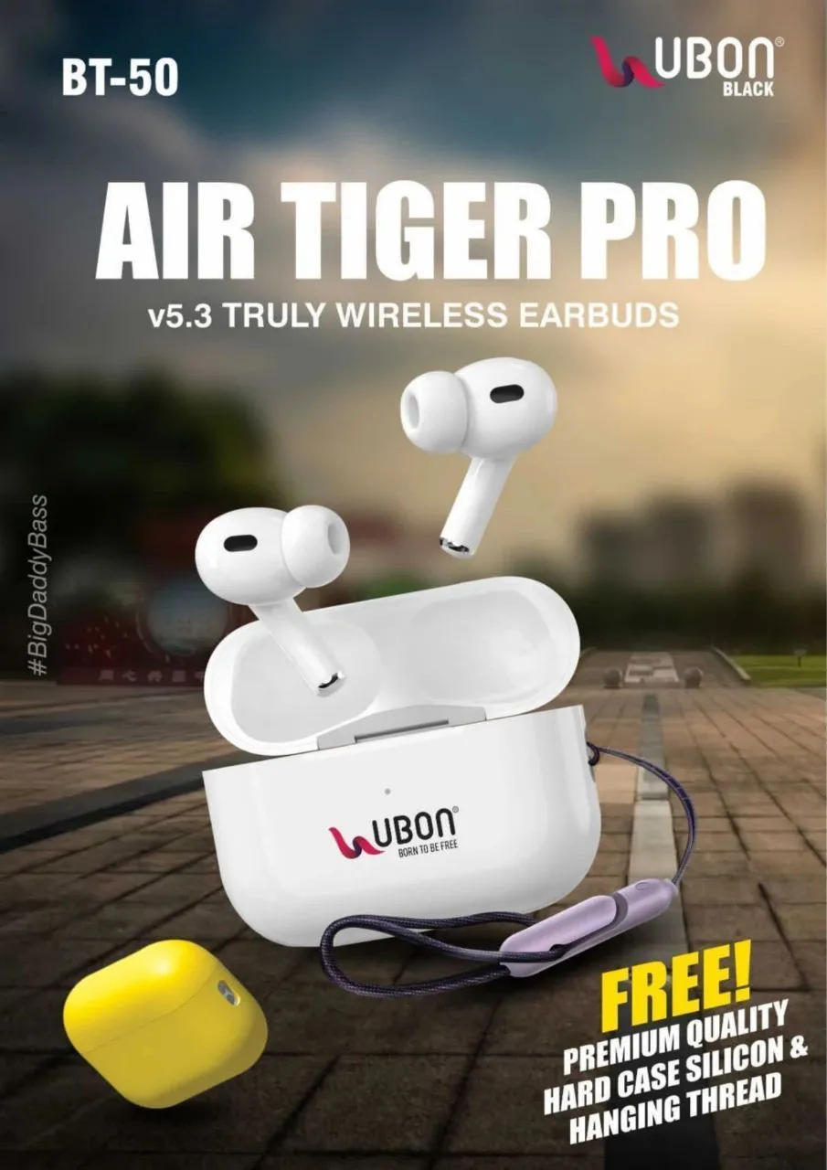 UBON Black BT-50 Air Tiger Pro Wireless Earbuds