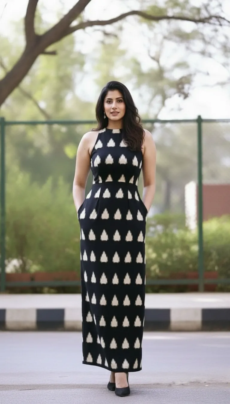 Black and White IKAT DRESS
