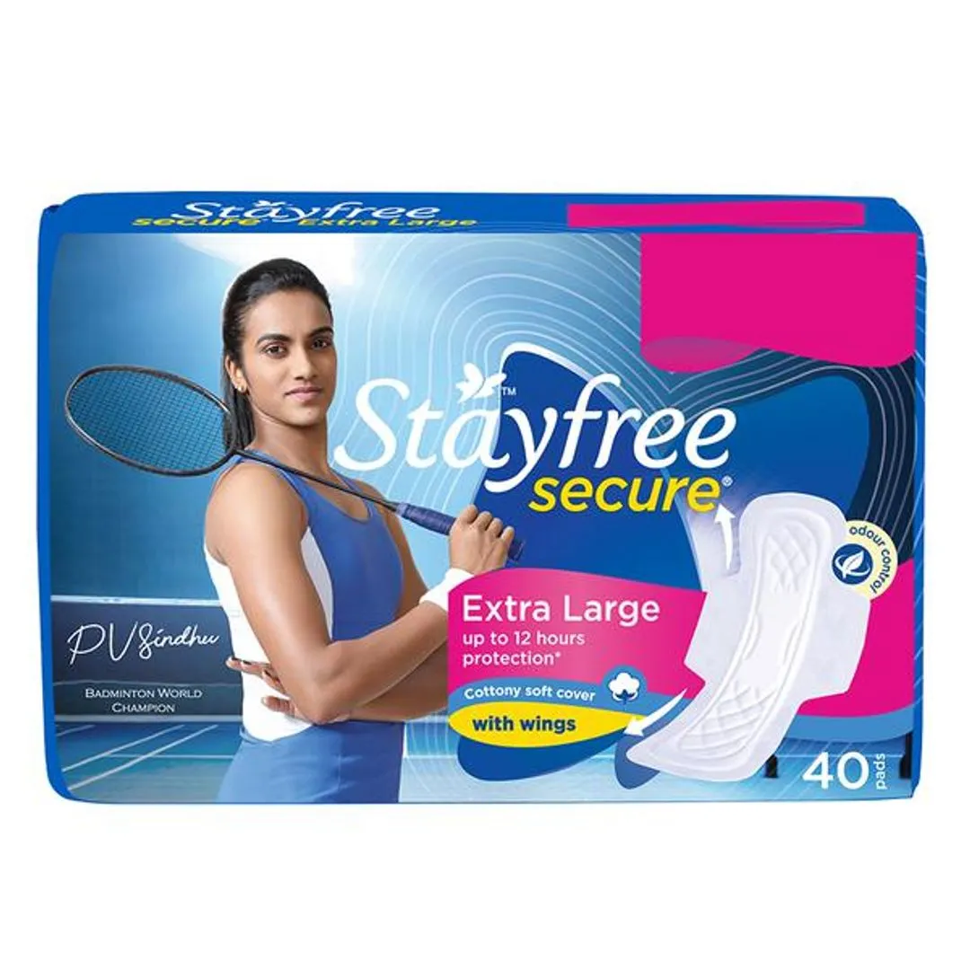 Stayfree Secure  Cottony With Wings Sanitary Pads XL 40 Pieces