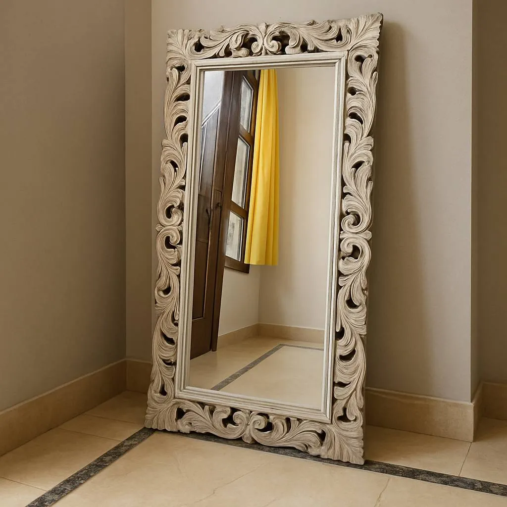 Carved Wooden Mirror