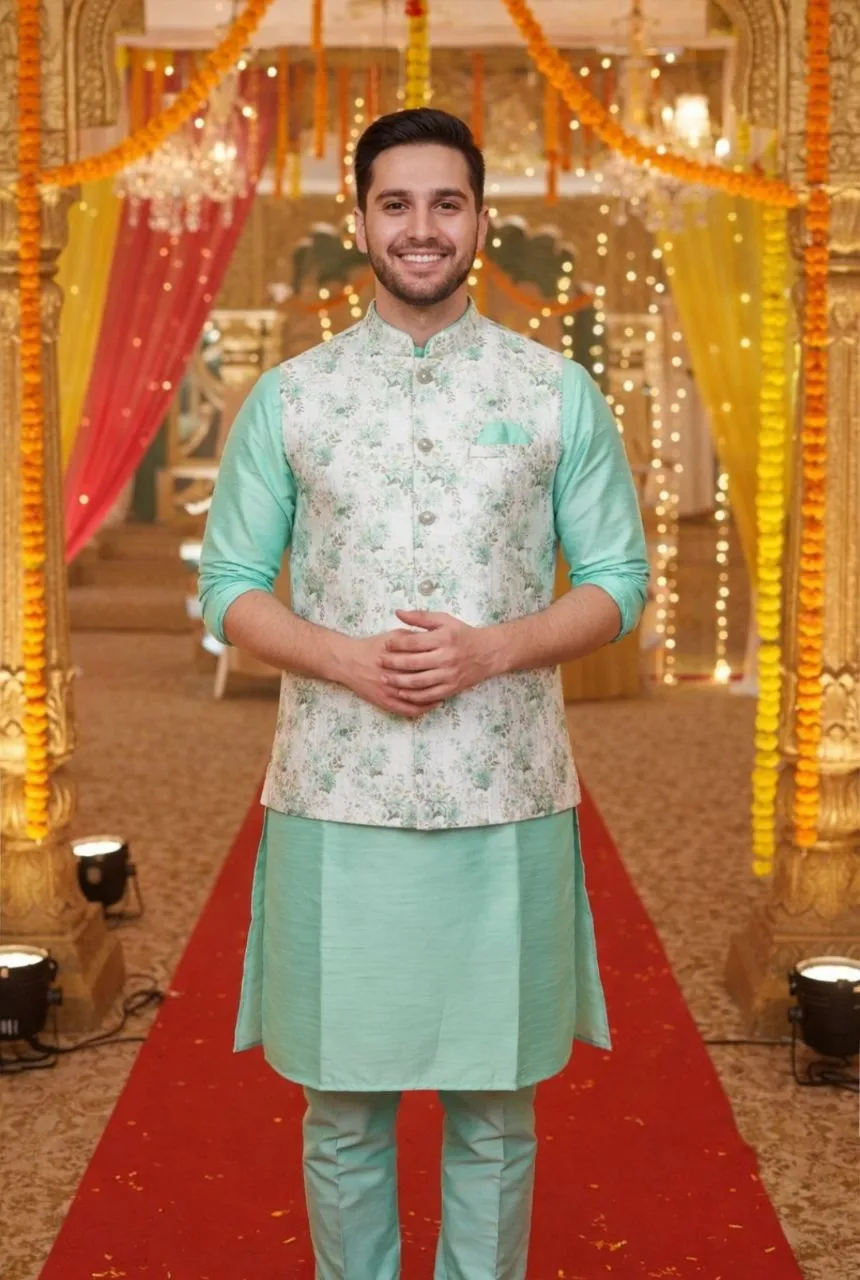 Mens Kurta-koti Set