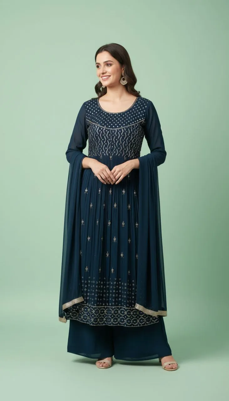 Embroidered Nyra Cut Suit
