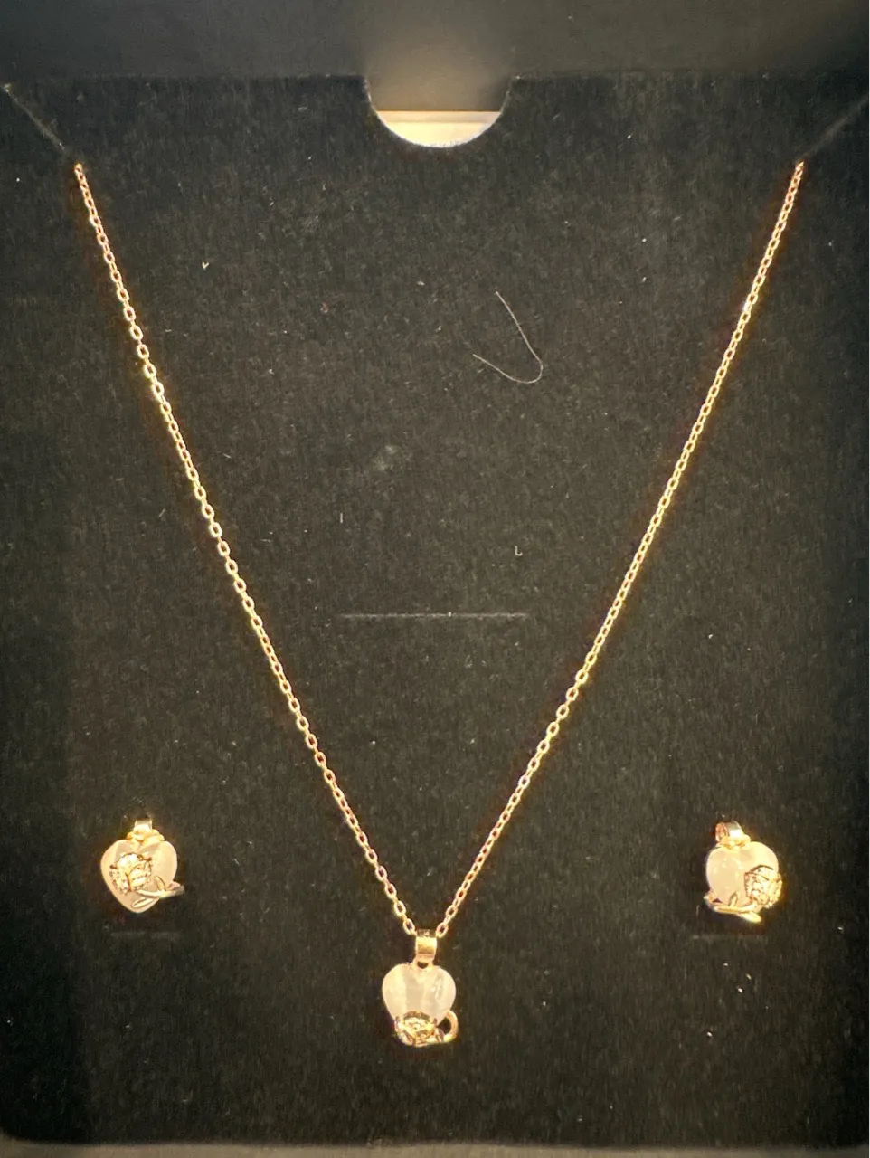 Rose Gold Plated Necklace and Earrings Set view 2