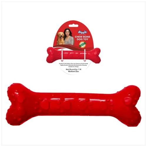Drools Teething Toy For Puppy/Dogs - Rubber Chew Bone Medium 13 cm