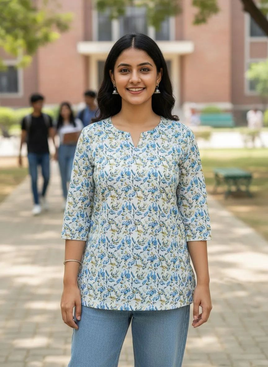 Floral Print Tunic Top