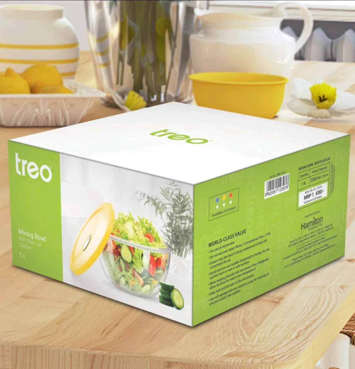 Mixing Bowl With Flexi Lid, 2300ml, 1 Pcs