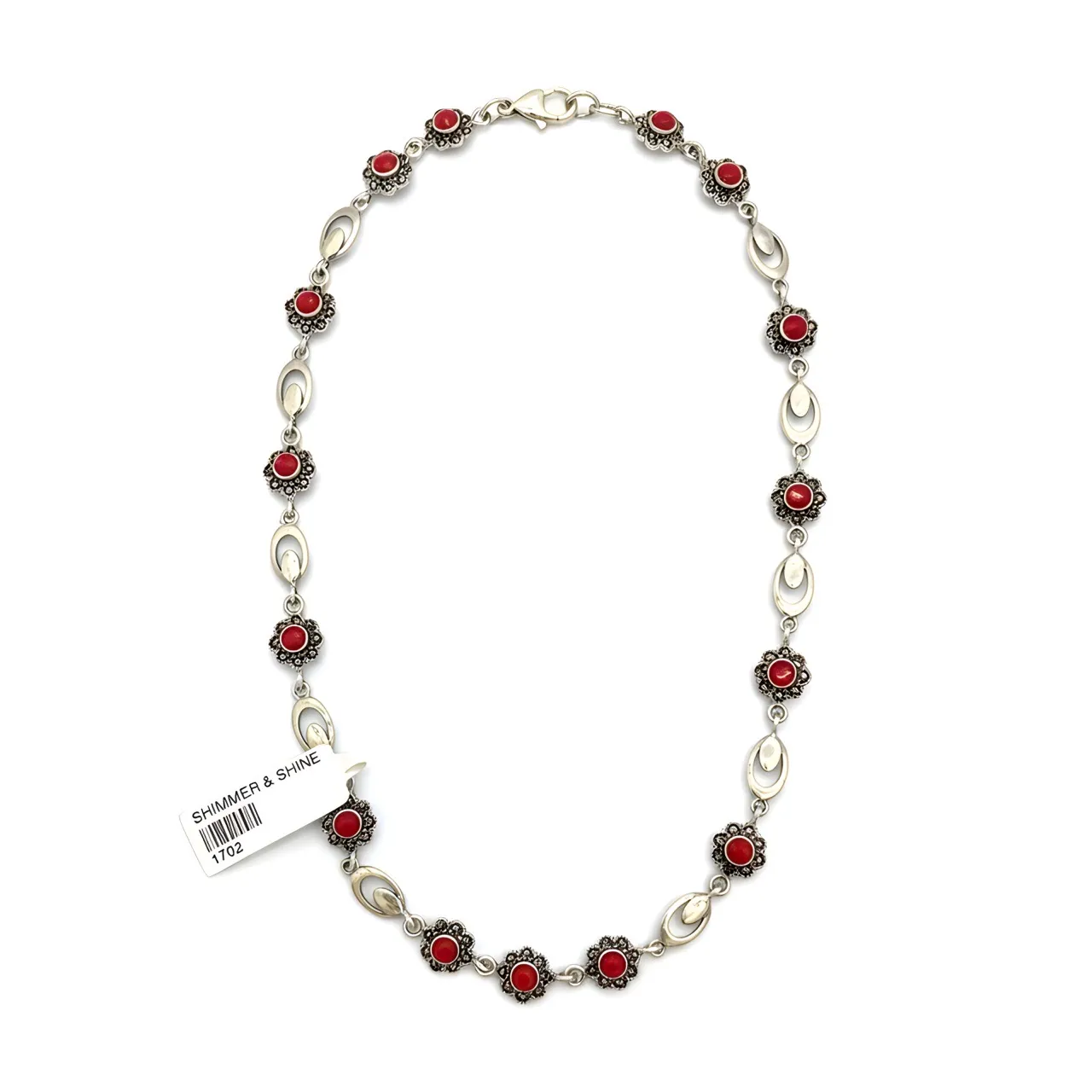 Shimmer & Shine Silver-Red Anklets view 2
