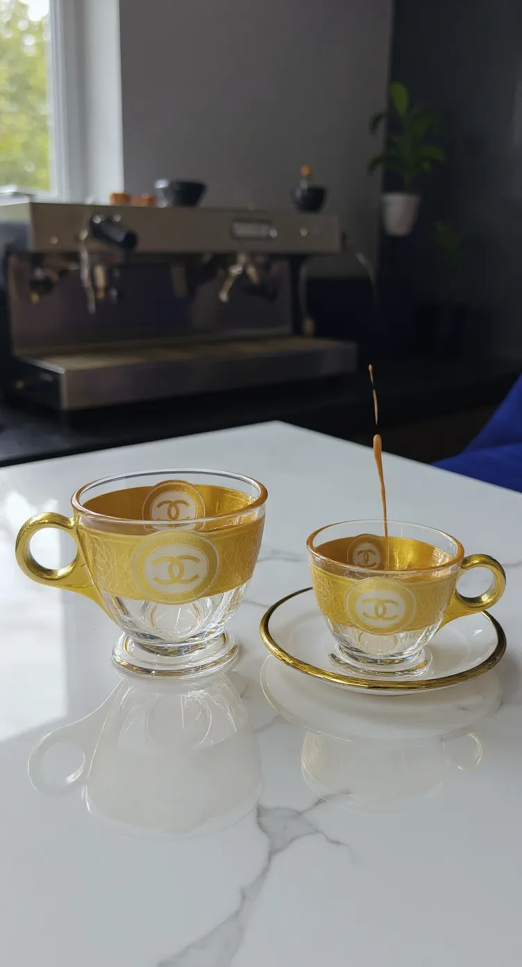 Gold Detailed Cup and Saucer