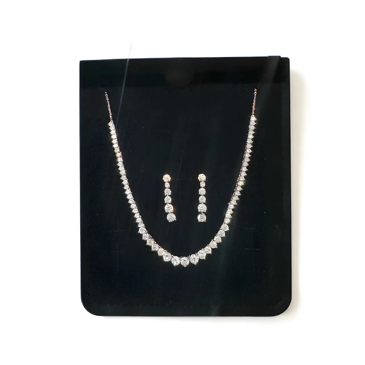 Elegant Diamond Rose Gold Necklace Set view 2