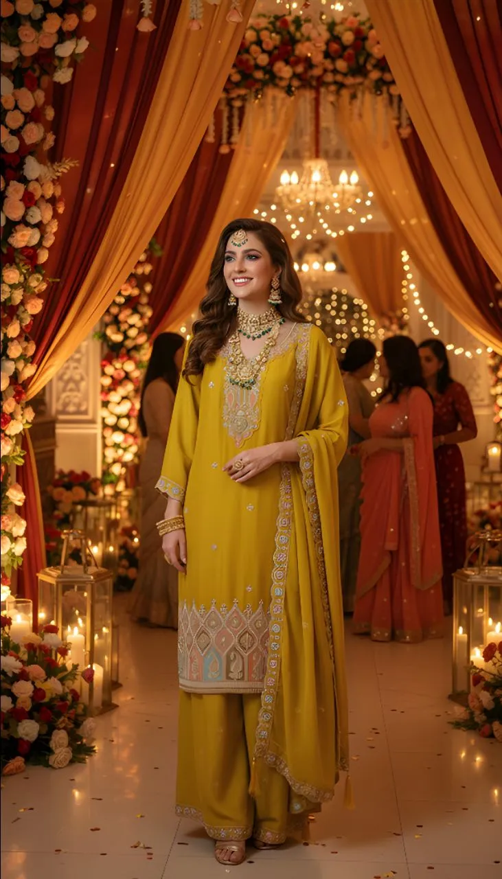 Elegant Mustard Salwar Kameez