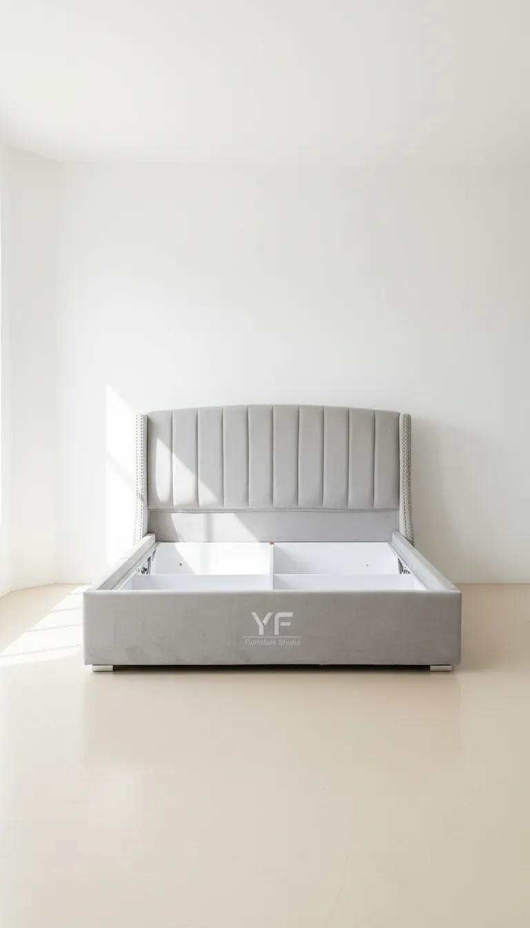 Velvet Upholstered Storage Bed