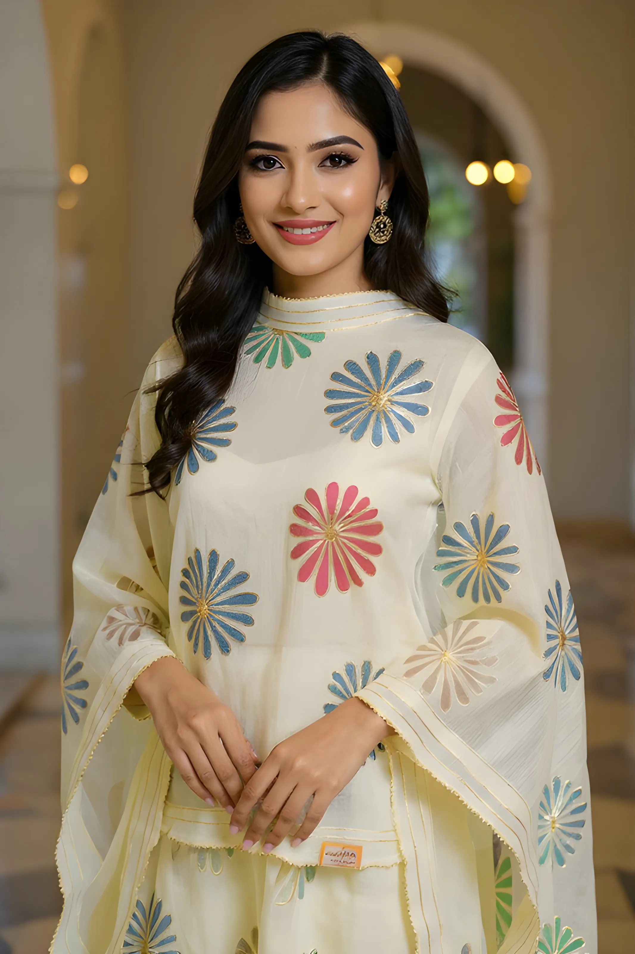 Embroidered Silk Dupatta