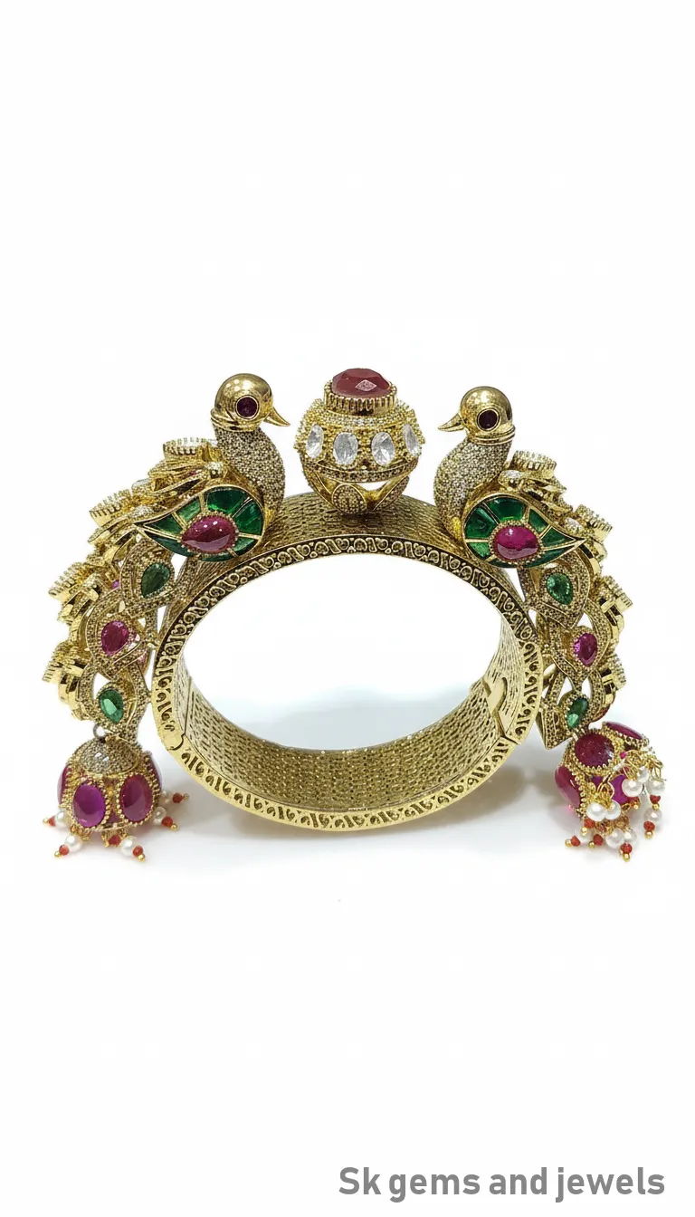 Peacock  Mosonight Polki Bangle