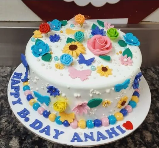 Custom Floral Birthday Cake