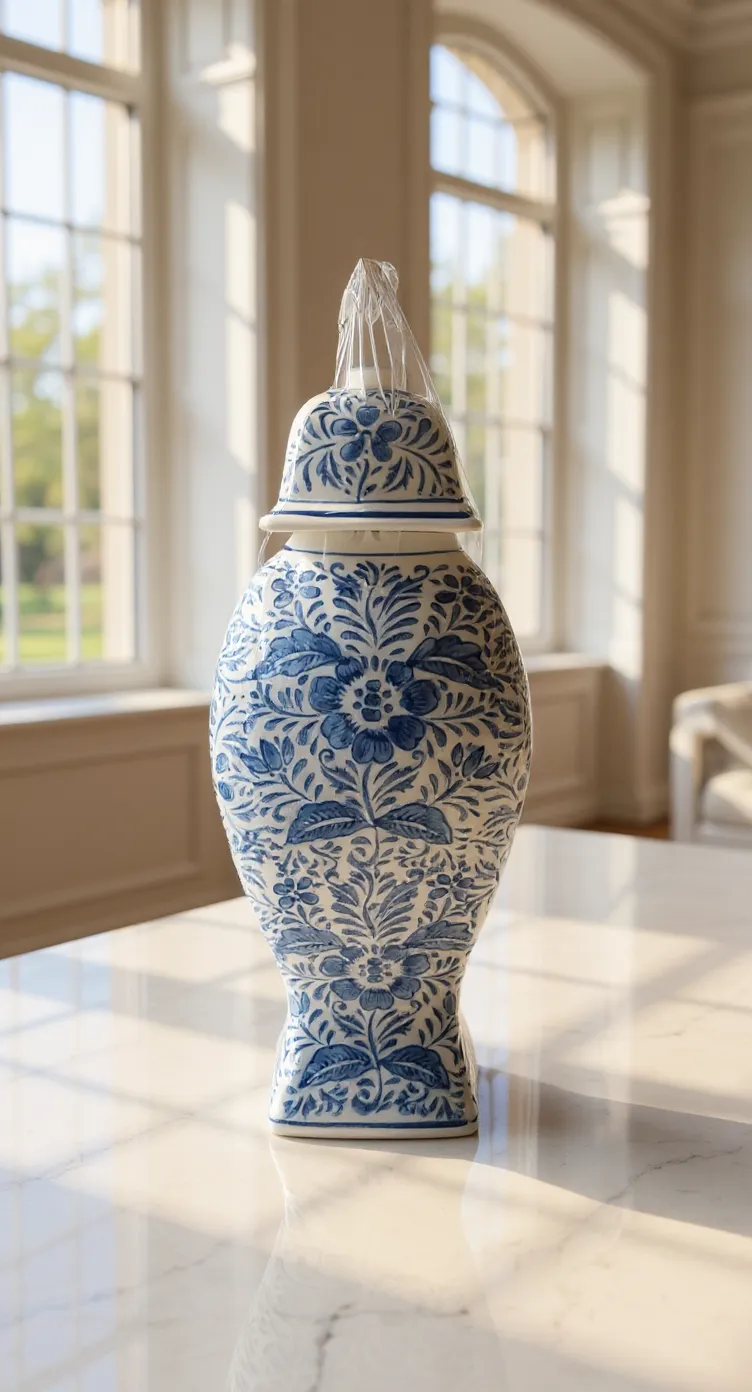 Blue-and-White Ceramic Jar