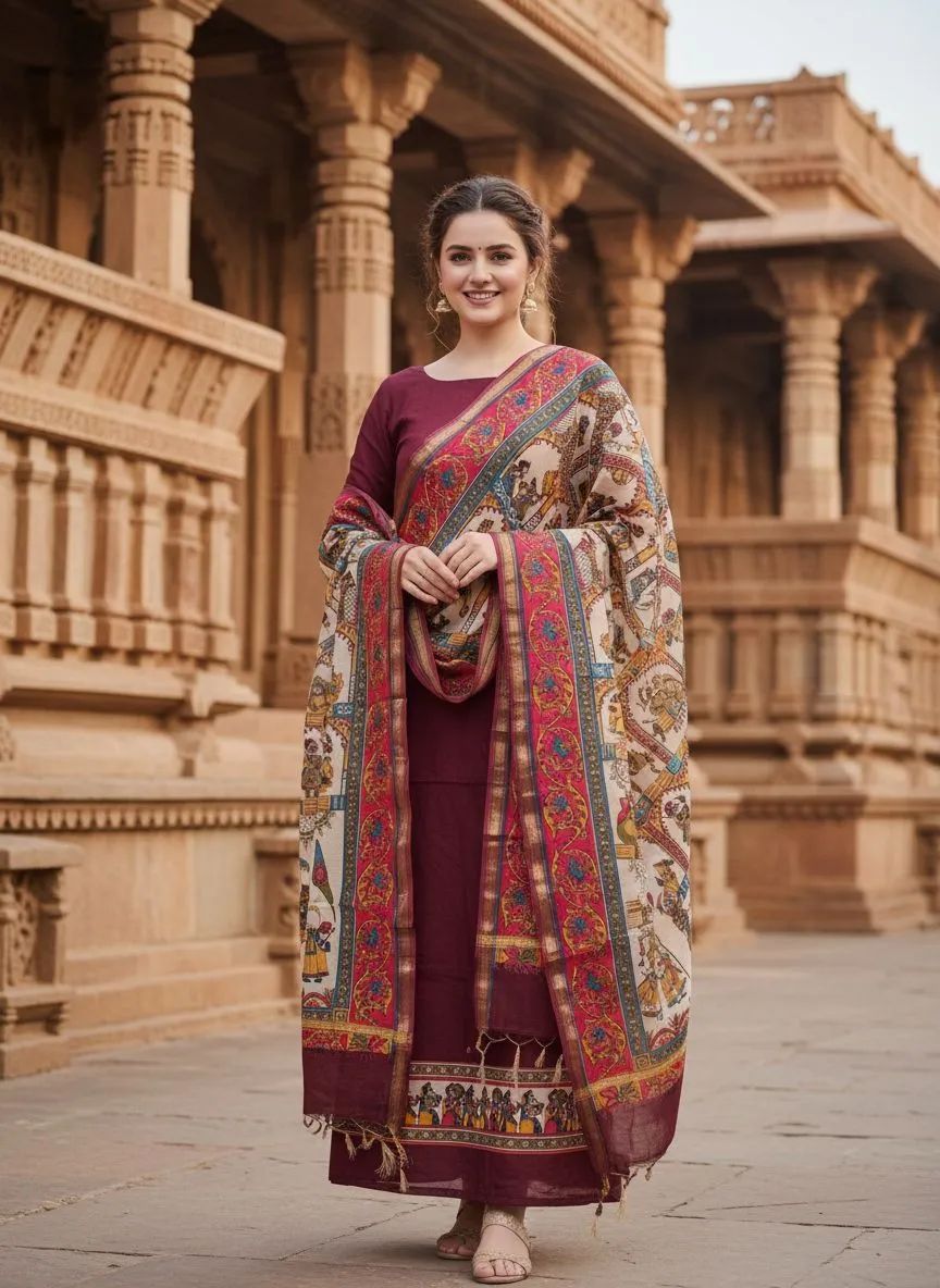 Traditional Maheshwari Unstiched Set