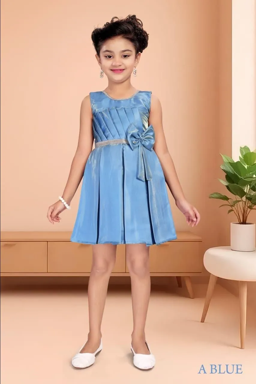Blue Satin Party Dress