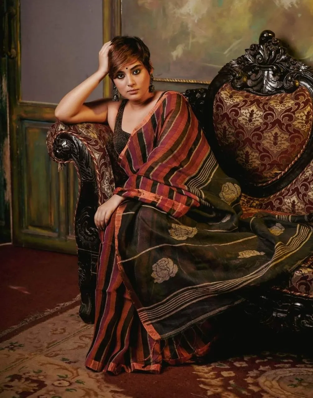 Traditional Linen Jamdani Saree