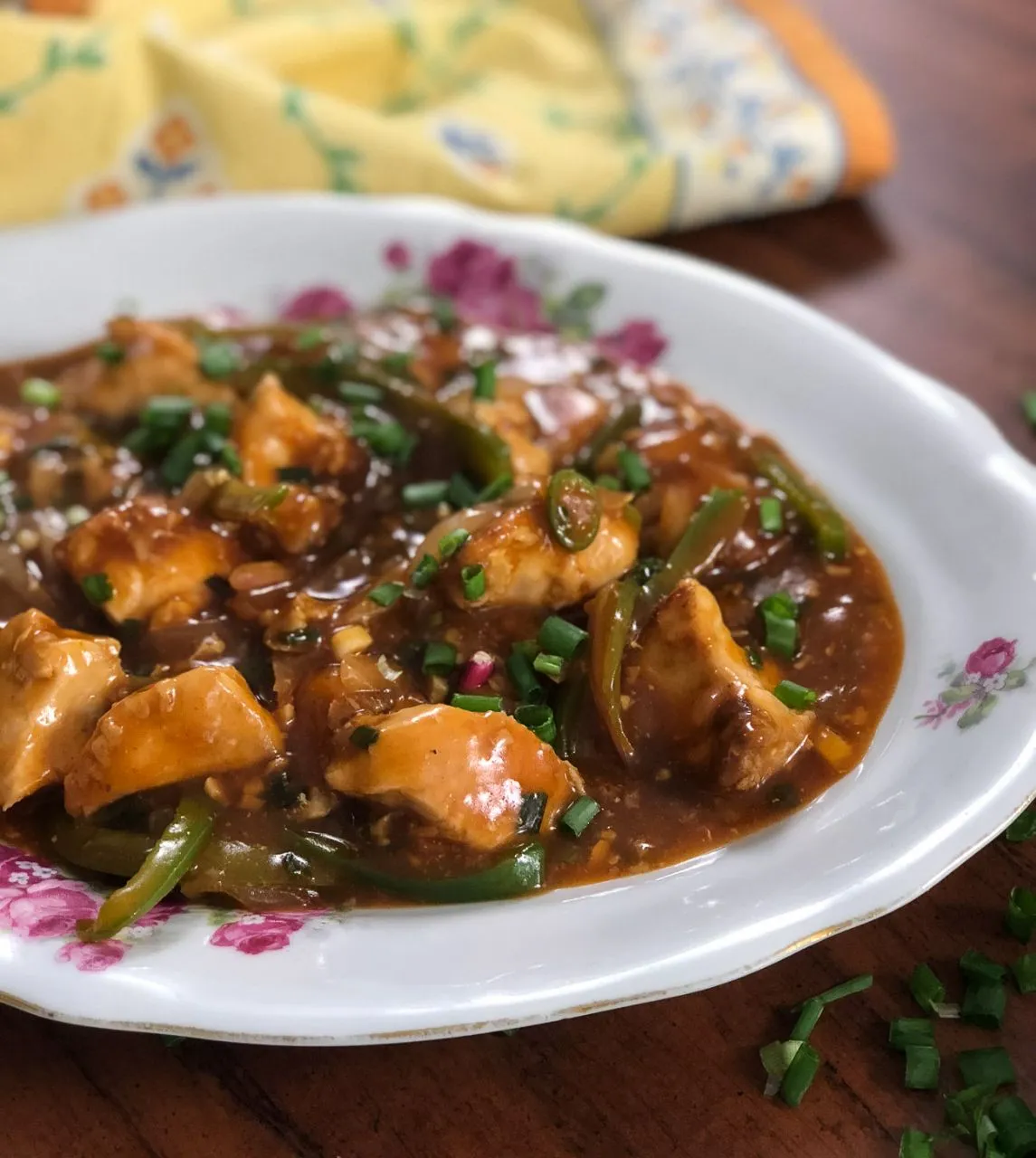 Chicken Manchurian Gravy Momos