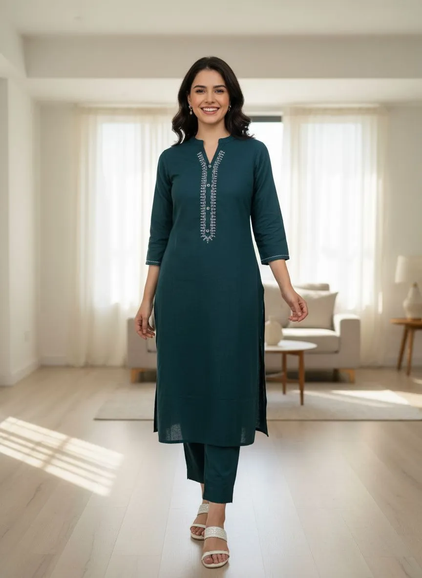 Elegant Teal Kurta Set