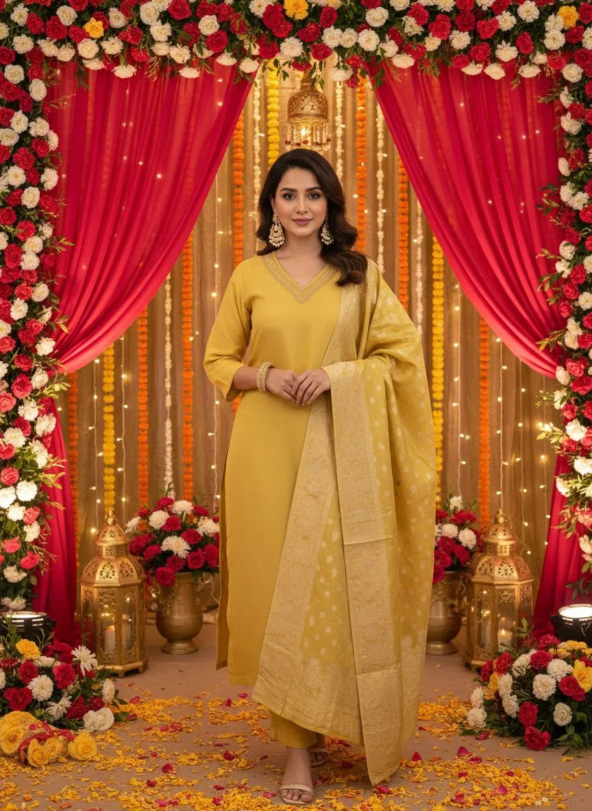 Golden Yellow Salwar Suit