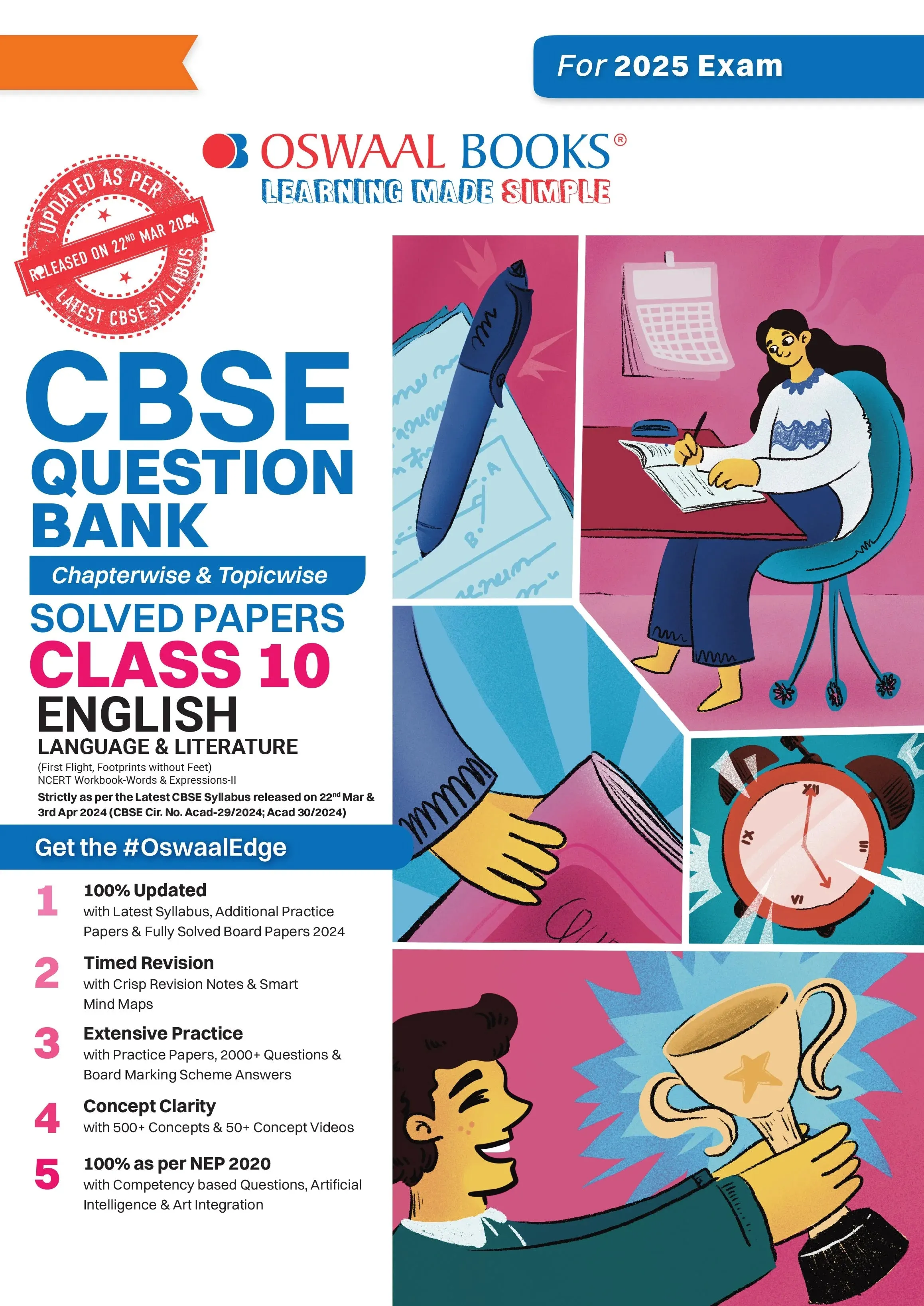 Oswaal CBSE Question Bank  Class 10 English Language & Literature, Chapterwise and Topicwise Solved Papers For Board Exams 2025