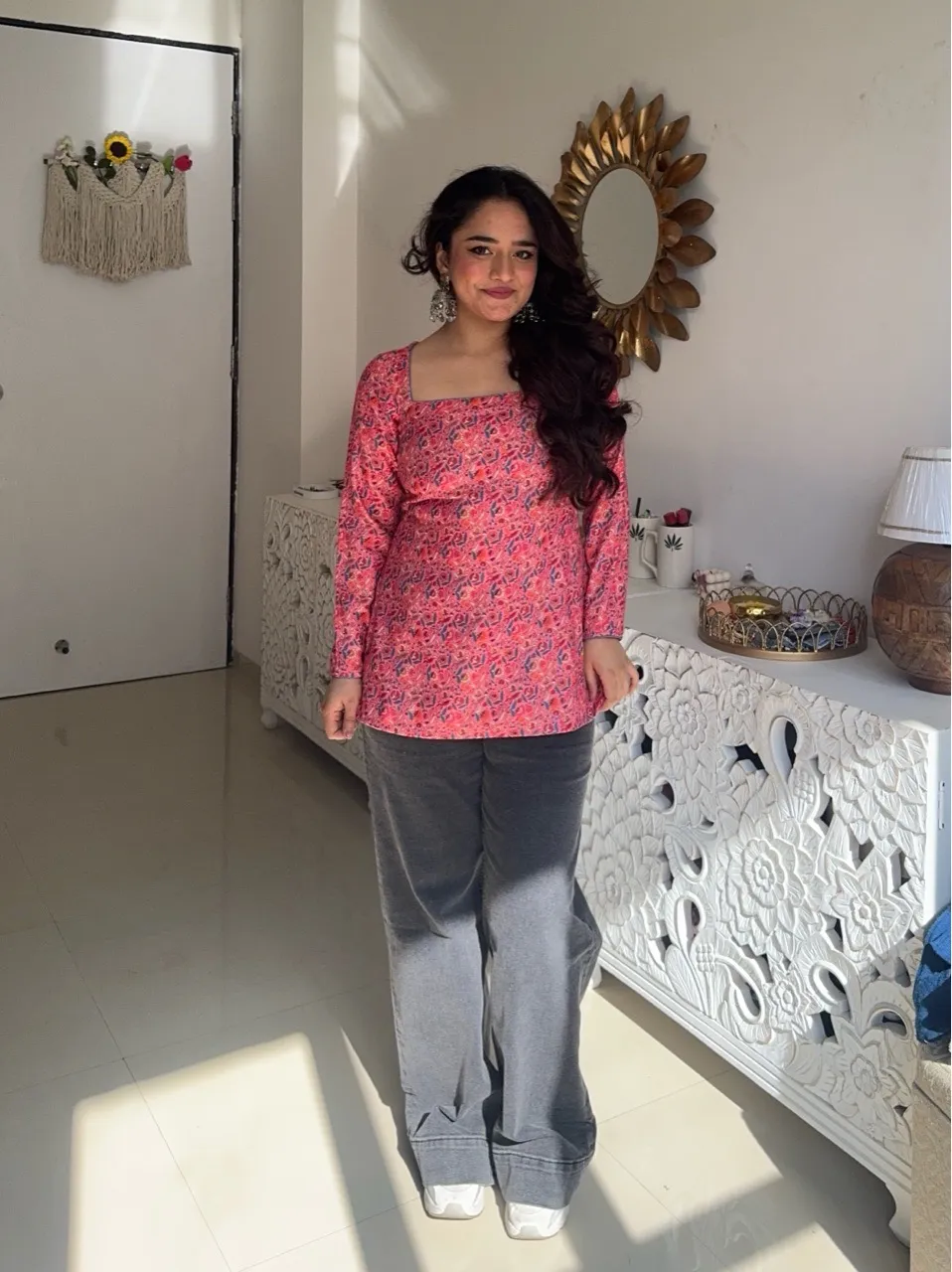 Woolen Corset Kurti with Square Neck view 3