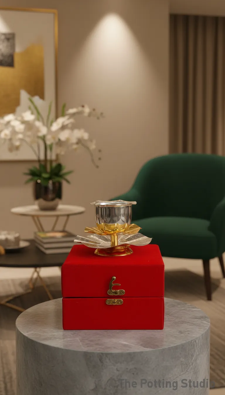 Dual Tone Lotus Batti Diya