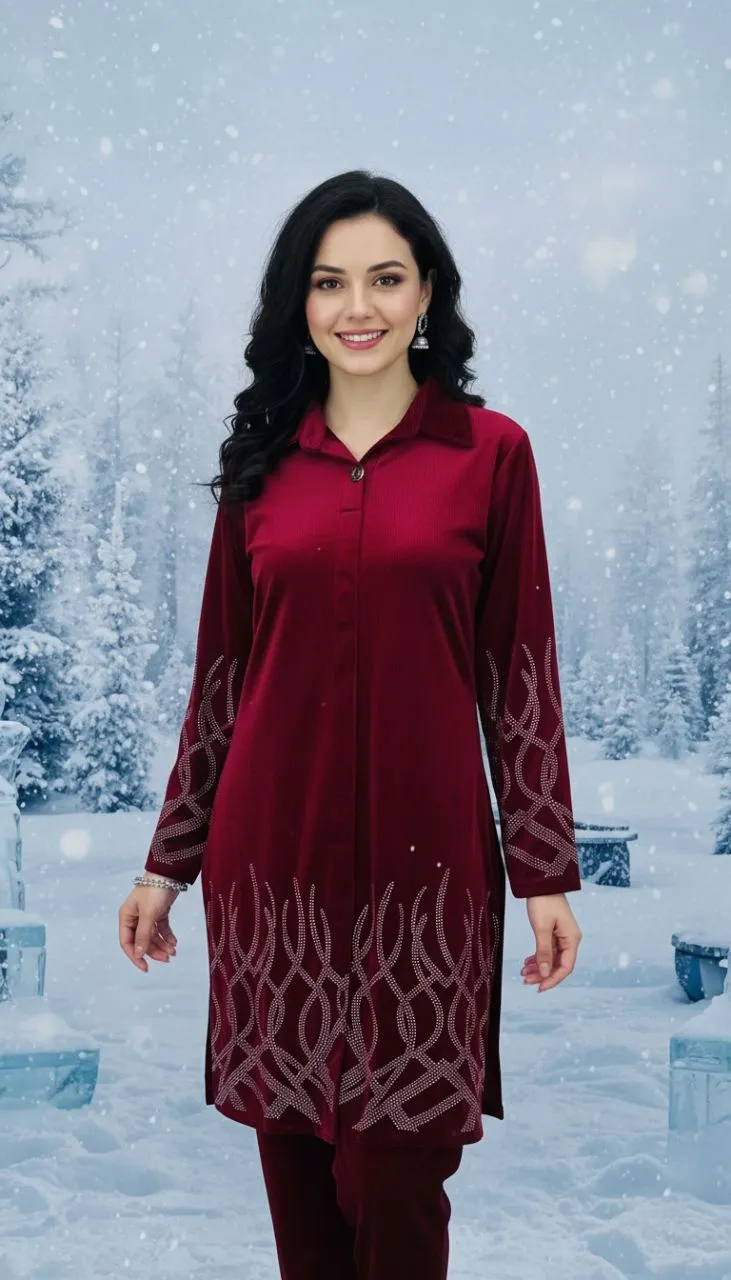 Embroidered Winter Kurta
