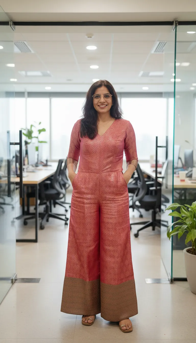 Seema Singh Metallic Jumpsuit