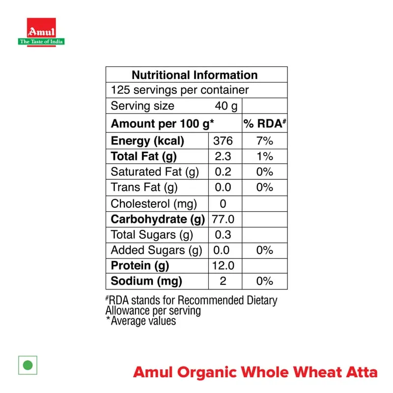 Amul Organic Whole Wheat Atta 5 Kg view 3