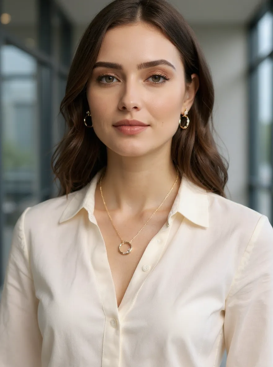 Gold Circle Pendant Necklace