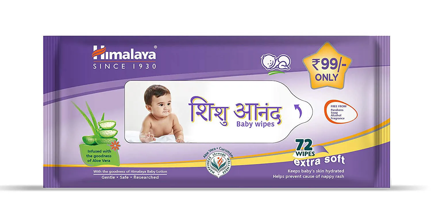 Himalaya Shishu Anand Baby Wipes 72 Pieces