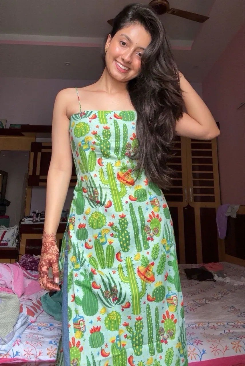 Noodle Strap Printed Kurti