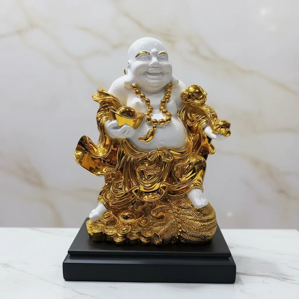 Golden Laughing Buddha Statue