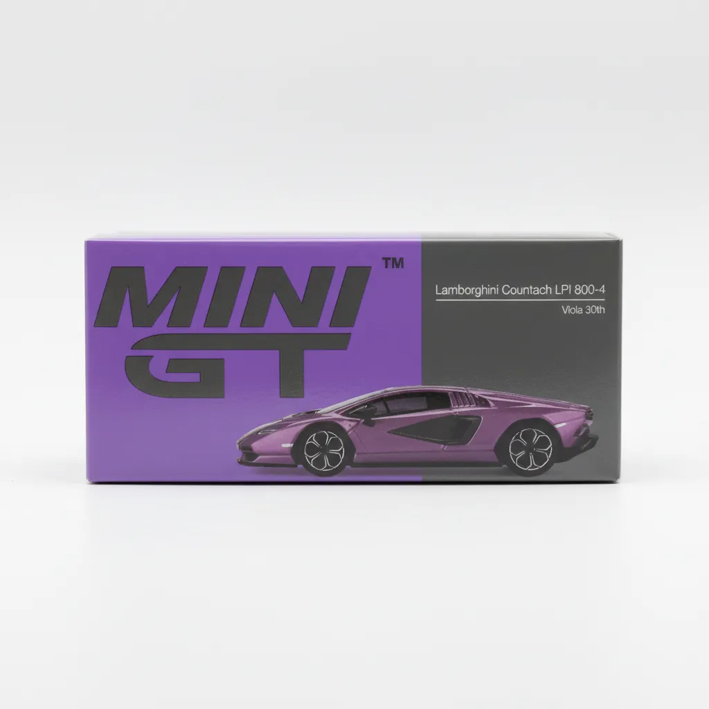 MINI GT Lamborghini Countach LPI 800-4 – Viola 30th (Purple) 1:64 Diecast Model Car
