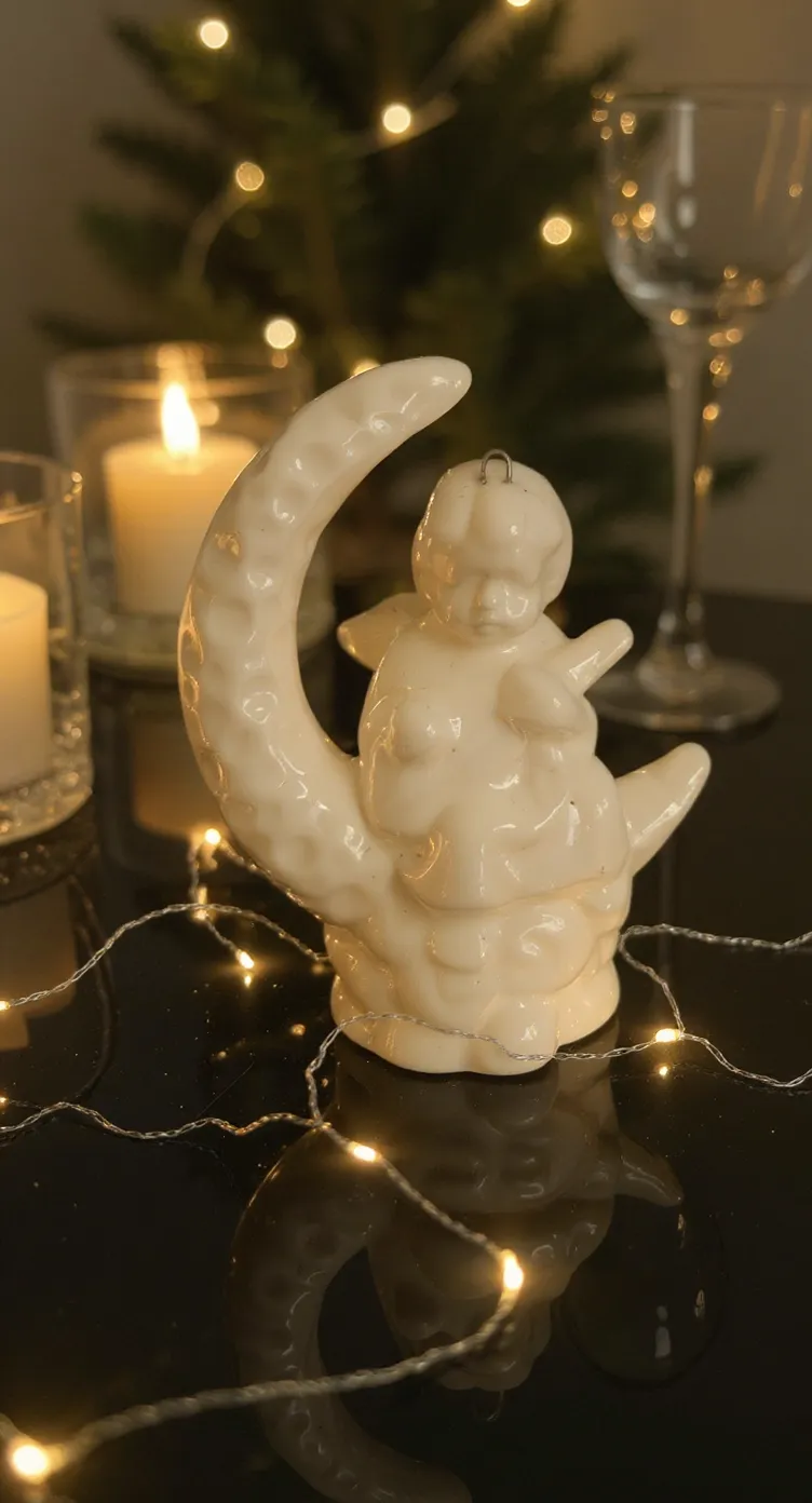 Ceramic Moon Angel Figurine