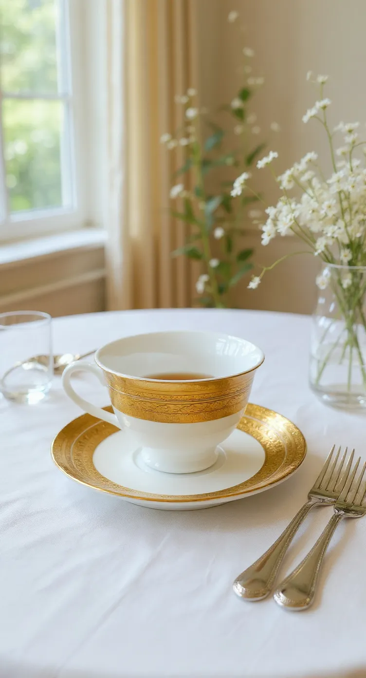Gold Gilded Cup and Saucer