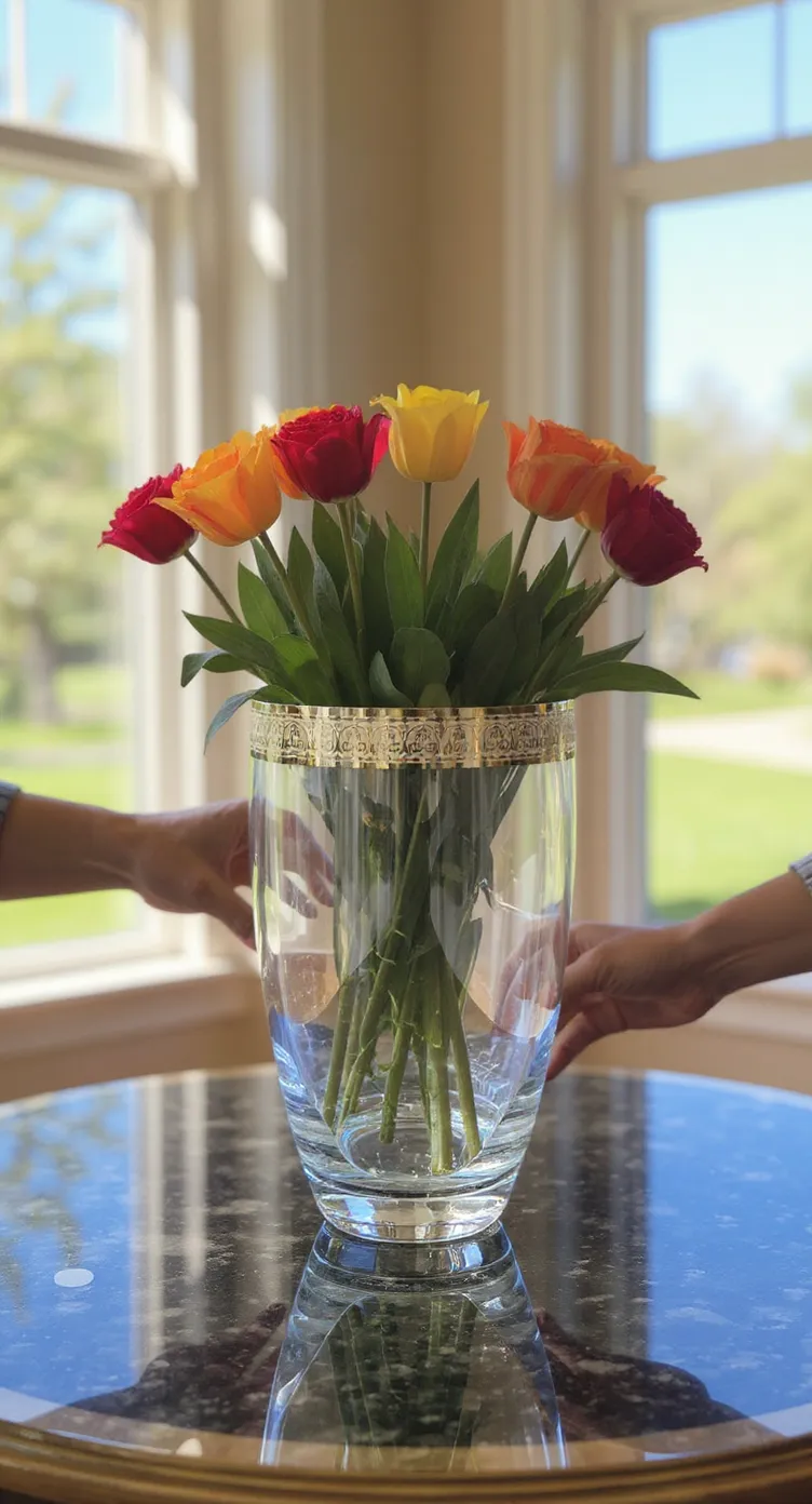 Elegance Gold Rim Vase