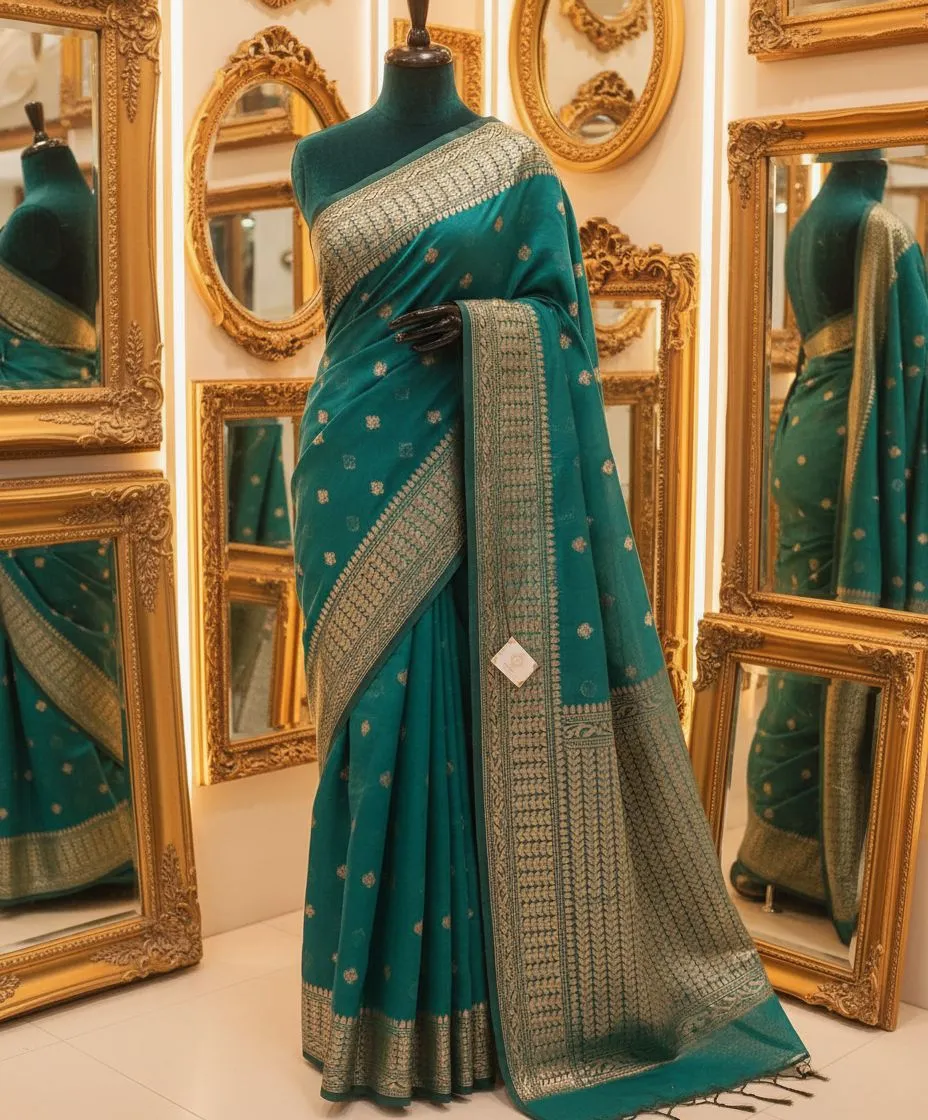 Emerald Zari Saree