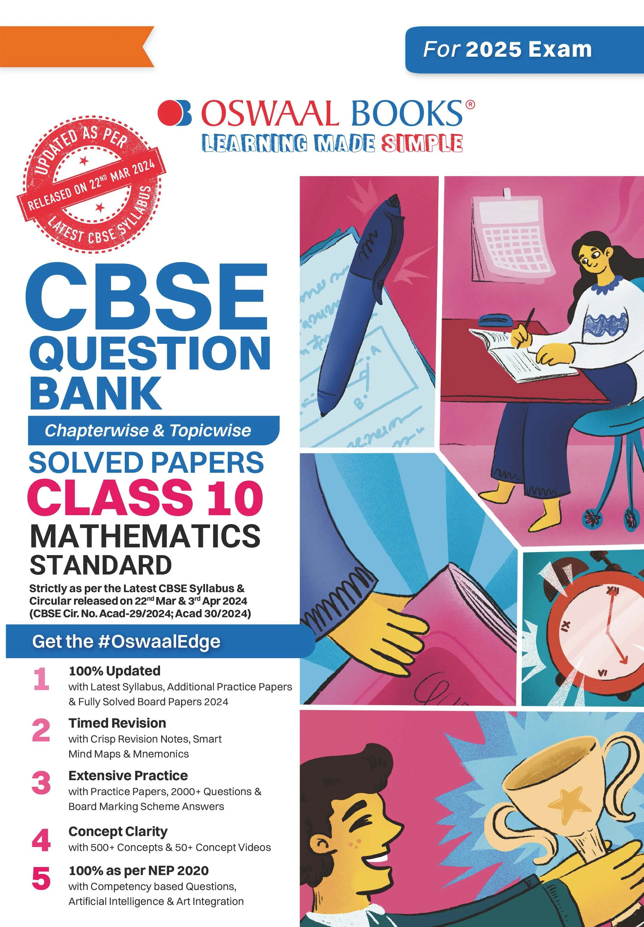 Oswaal CBSE Question Bank  Class 10 Mathematics Standard, Chapterwise and Topicwise Solved Papers For Board Exams 2025